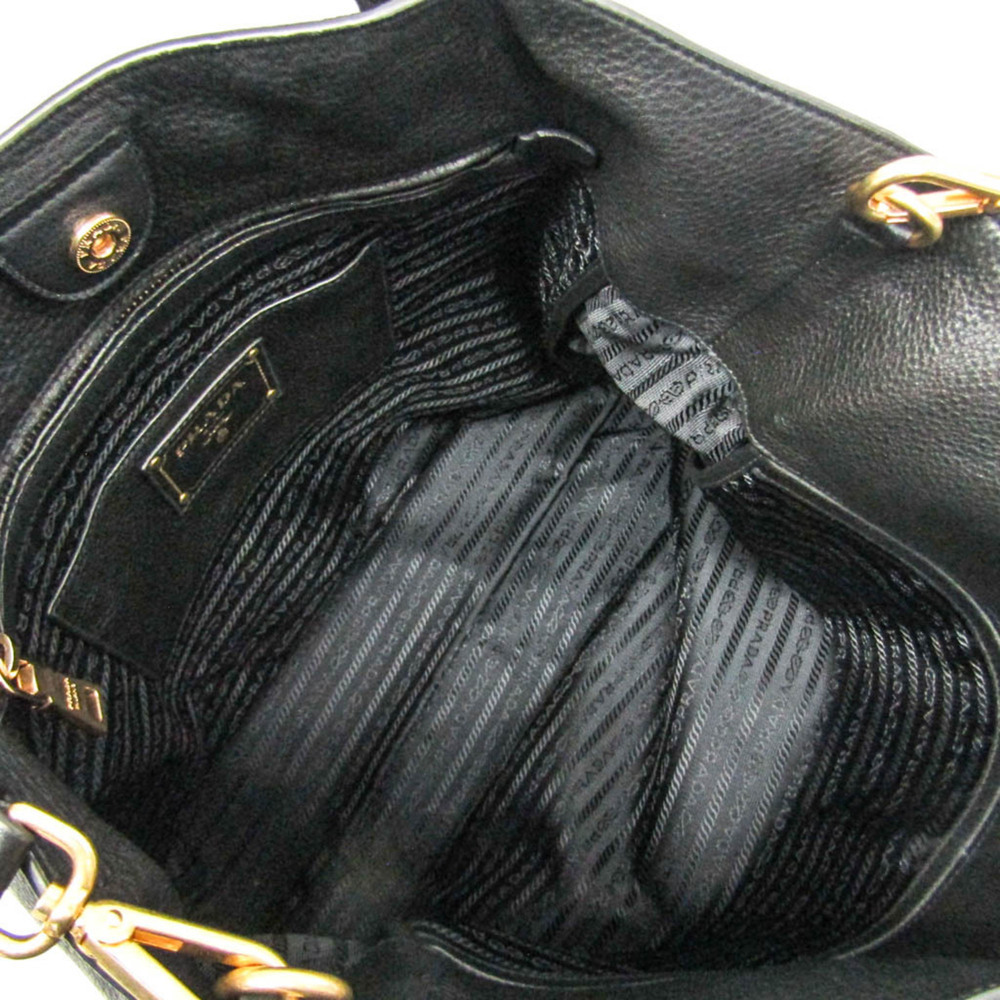 PRADA Black Leather Shoulder Bag - Picture 3 of 13